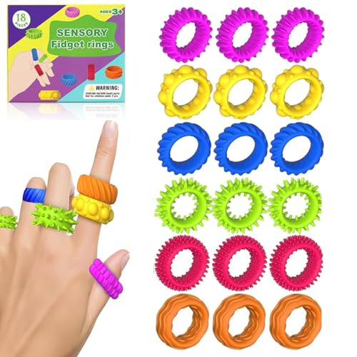 JoyJoyful Fidget Ring Toys für Kinder Erwachsene, 18 Stück Sensorik...