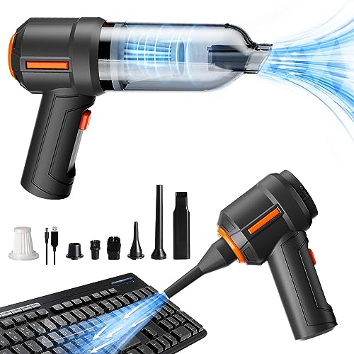 WHATOOK Aire Comprimido Soplador Aspirador: Limpiador Eléctrico Portátil, 100,000 RPM De Alta Potencia, Para PC, Coche, Hogar Y Exterior (Mini Soplador De Mano Y Aspiradora)
