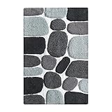 Chardin Home - 100% Pure Cotton Pebbles Bath Rug,  Large,  27'' W x 45'' L, Grays - Easy Care Machine Wash