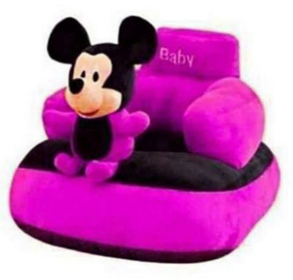 Mickey Mouse Shaped Lightweight Soft Plush Cushion Supporting Baby Sofa Seat Chair for Comfort Babies, Kids (Use for Baby 0 to 2 Years)-Purple