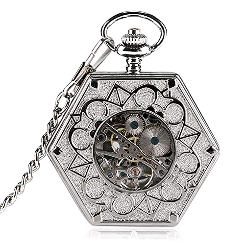 Zakhorloge met ketting voor heren, creatieve horlogehanger, heren handwind automatisch mechanisch zakhorloge skelet wijzerplaat horloges - Afbeelding 8