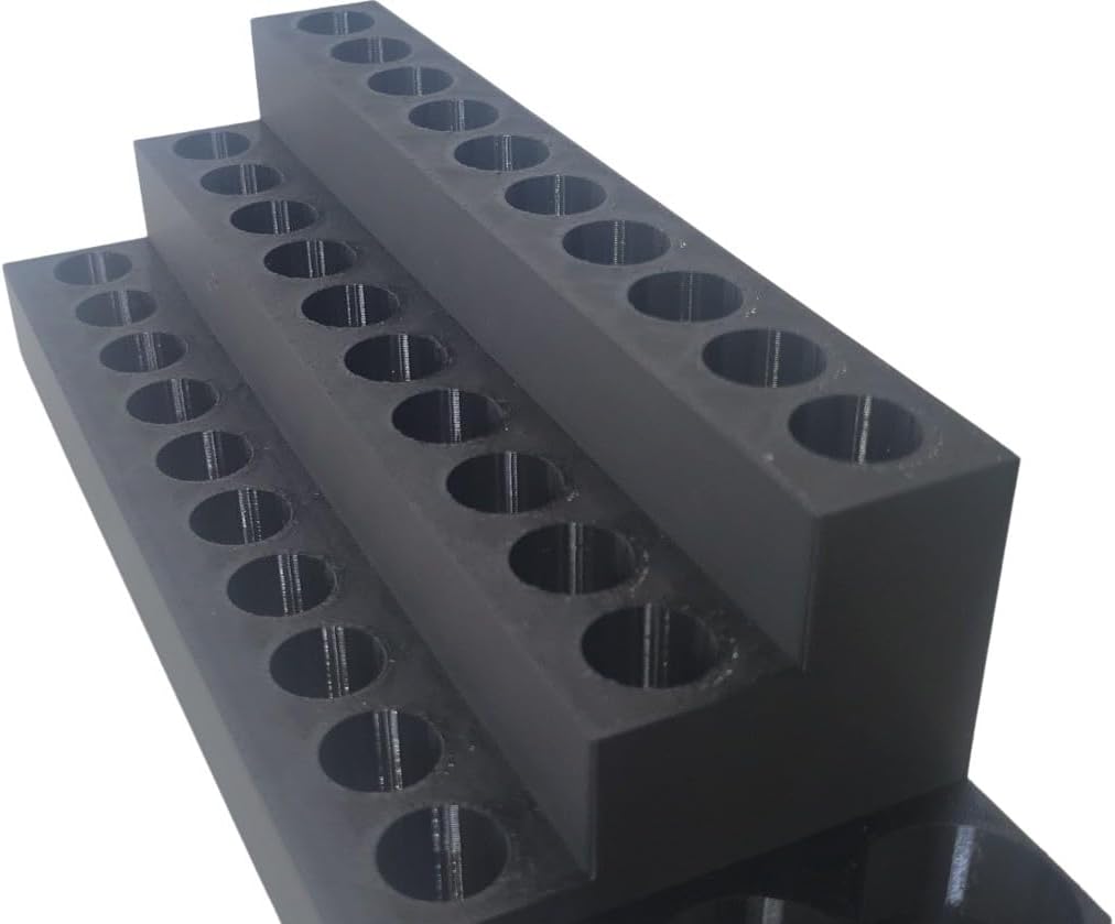 ScentB Perfume and Cologne Holder for New Vials | Holds 30 Spray Bottles and 3 Cases | Display ScentB Sprays | Bathroom Organization (Logo, Purple)