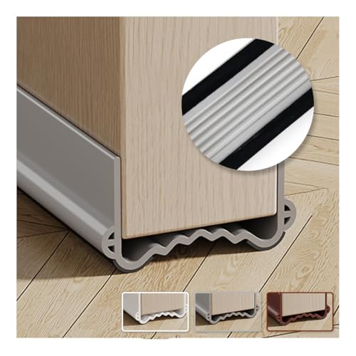 Door Bottom Seal, Wind and Noise Barrier, 38 inch for Door Bottom, Free Cut Length, Under Door Noise Barrier (Brown) (Grey)