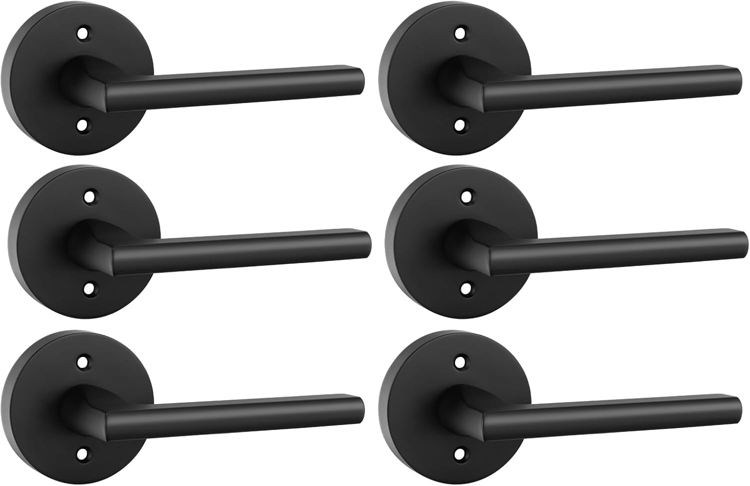 goldenwarm Black Dummy Door Handles Interior, Matte Black Dummy Interior Door Handles, Heavy Duty Zinc Alloy Indoor Door Levers No-Turning for Closet Doors (6 Pcs)