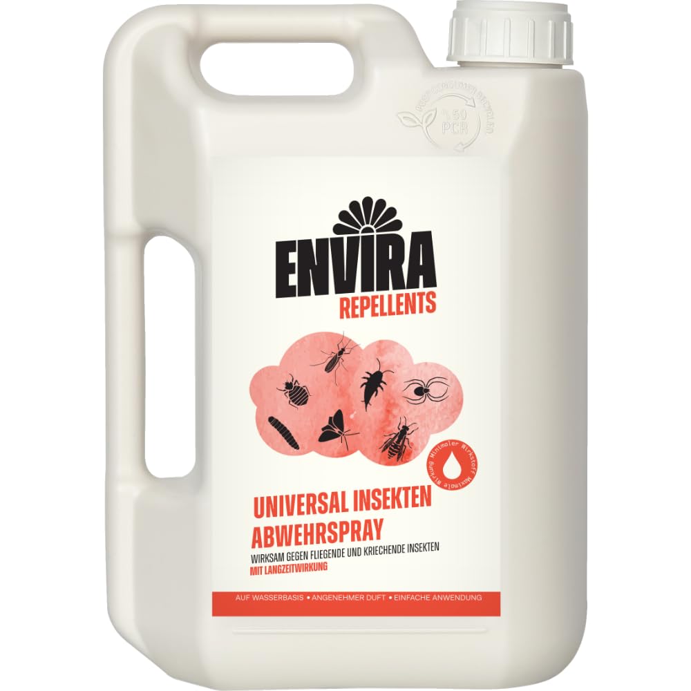 Envira Spray Insecticide Universel - Insecticide à Action Longue Durée - Insectifuge à Base d'Eau, Sans Odeur, Efficace Contre les Punaises de Lit - 2 Litres