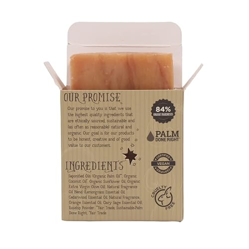 Miniatura 3 de Varina Jabón orgánico en barra de cedro cítrico y salvia, limpieza suave para pieles sensibles, aromas terrosos, paquete de 3, experimenta una piel