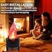 LED Fake Fire Flame Light 3D Flickering Fire Flame Electronic Flame Night Light Prop Simulated Flame Lamp Prop for Halloween Christmas Indoor Party Decoration, US Plug (Standard Flame)