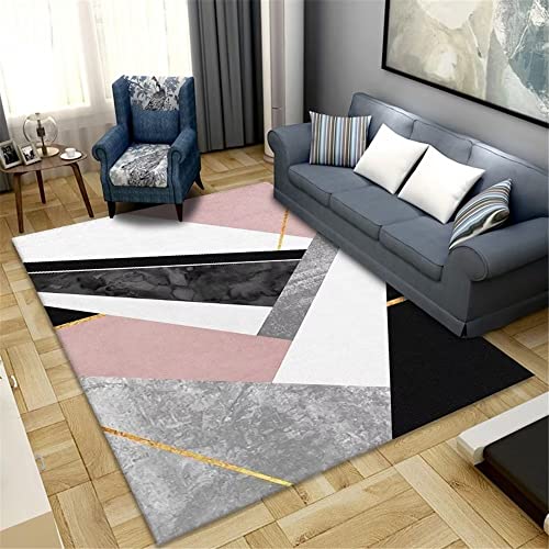 Kunsen Deco Chambre Bebe Garcon Tapis Ados Tapis rectangulaire de Salle à Manger Tapis Gris Rose Tapis de Sol de Salon Tapis Grande Taille Décoration intérieure 60X120CM 1ft 11.6' X3ft 11.2'
