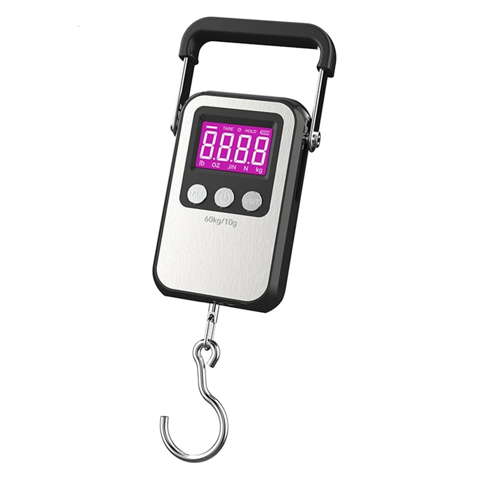 Digital Crane Scale, 60kg 10g Digital Hanging Hook Scale Electronic Luggage Fish Scales USB Charging LCD Hold Weighing