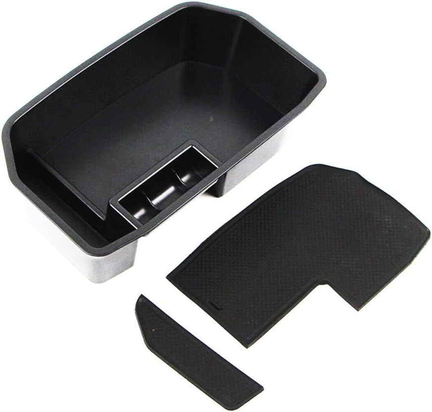 Center Console Armrest Storage Box Tray with Divider and Rubber Mat for Toyota for Landcruiser LC200 2007-2020 and for Lexus LX570 J200 Models with Fridge