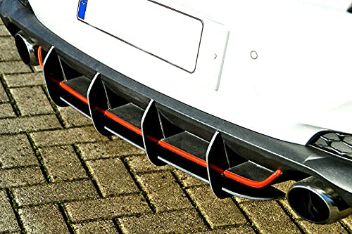 Performance Rear Bumper diffuser addon with ribs/fins For Hyundai I30N 2016-2020