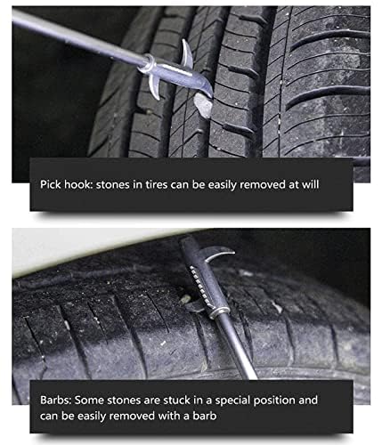 Image of Car Tyre stone remover, Solid Rubber Handle Rust-Resistance Car Tyre Stone Hook, Tire Cleaning Hook, for Tyre