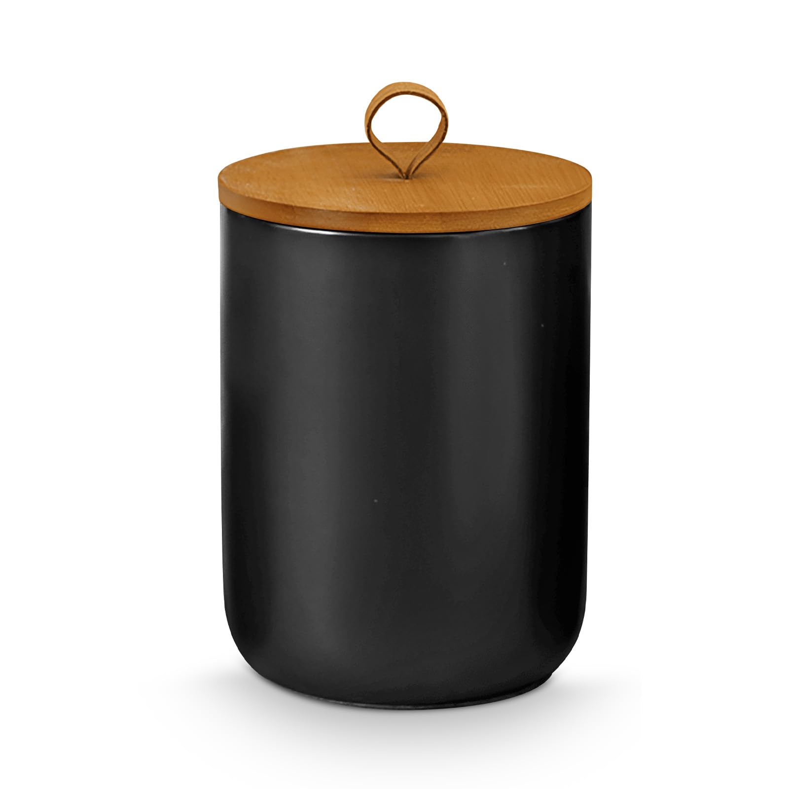 YYW Ceramic Food Storage Jars with Airtight Bamboo Lids for the Kitchen Counter – Ideal for Storing Ground Coffee, Tea, Herbs, Grains, Sugar and Salt（Medium） — image 1