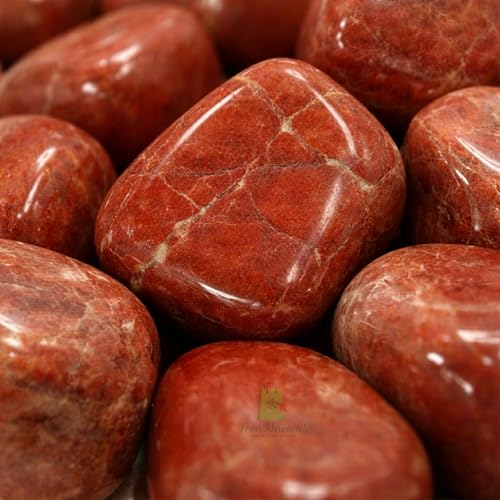 Image of Crystal Red Jesper Tumble Stone (100gm) Pebble Tumbled Gemstone for Reiki Healing Vastu Correction Gravels for Aquarium Home Decor Garden Table