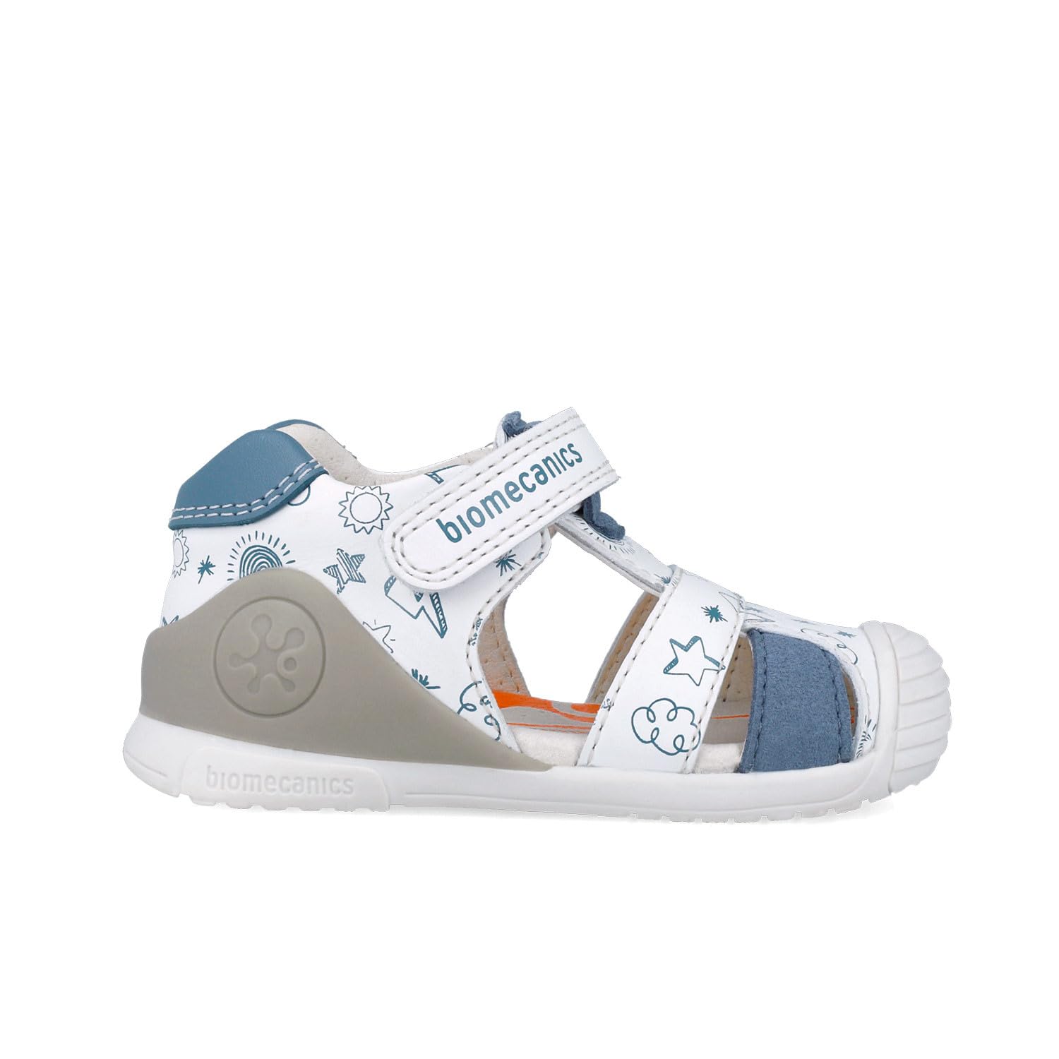 Biomecanics Sandalias para niño 252116-B834 | Color Nieve e Índigo | Cierre Ajustable | Suela Flexible
