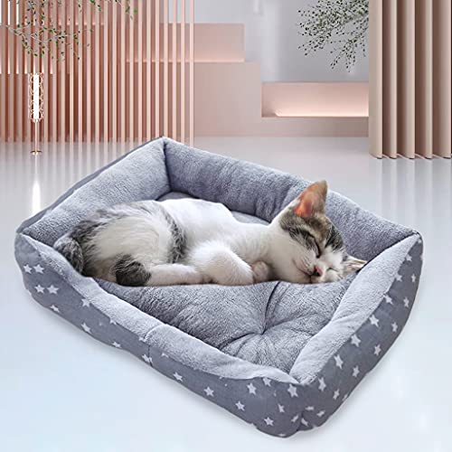 Baoblaze -Hundebetten Weiche Haustierbettwäsche Winter Warmes Schlafbett Hausnest für kleine mittelgroße Hunde Katze, Grauer Stern L