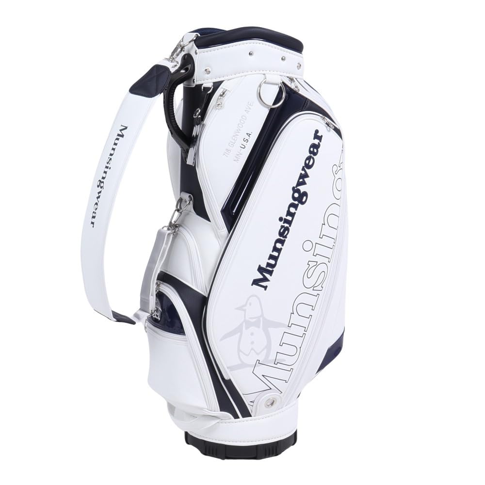Munsing Wear MQBWJJ00 Golf Caddy Bag, 9.5 kg, 6 Division, Fits 47 Inches, Large Diameter, Sporty, WH00 (White), One Size