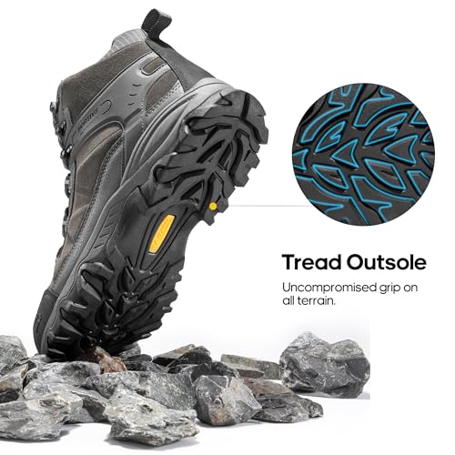 Image of NORTIV 8 Men's Waterproof Hiking Boots Outdoor Mid Trekking Backpacking Mountaineering Shoes