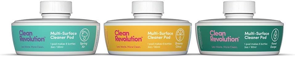 Clean Revolution- Three Multi-Surface Refill Pods, Dreamy Citrus/Spring Air/Forest Escape Scent, 3 Ounce (Pack of 3)