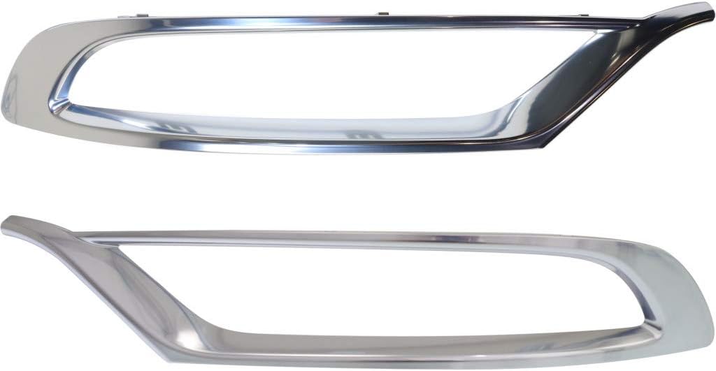 for Chrysler 300 Bumper Trim 2015-2020 Driver and Passenger Side Pair/Set Outer | Front | Center Applique | Platinum | Molding | Type 1 | CH1038166, CH1039166 | 5XV89SZ7AA, 5XV88SZ7AA