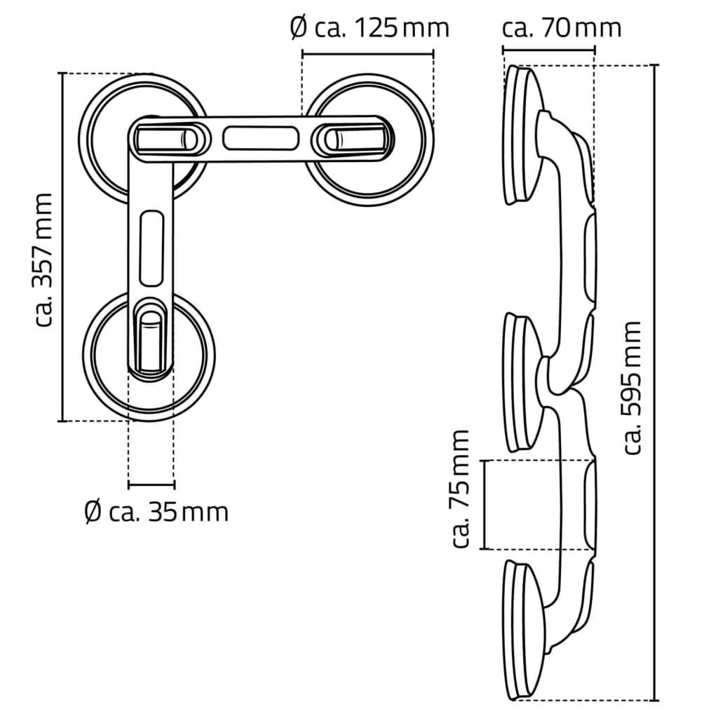 Ridder Premium podróżny uchwyt ssący, uchwyt z przyssawką, uchwyt mocujący z przyssawką, ABS (kopolimer akrylonitrylo-butadieno-styrenowy), biały, ok. 60 cm