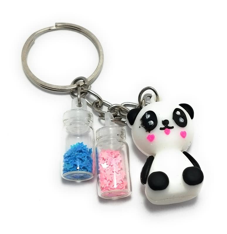 GenericFan Edition Lifestyle K Pop BTS Animal Cat Chraracters with 2 Gliter Bottle Keychain (Multi Colour)