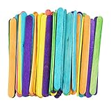 Wooden Craft Sticks, Colored Popsicle Sticks for Crafts, Rainbow 4.5 Inches Jumbo Bulk Pack of 300,...