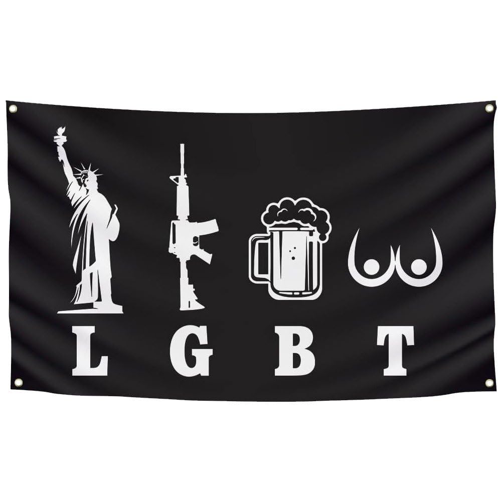 Lpitoy Black Beer Funny Lgbt Flag 3X5 Feet Flag Banner For College Dorm Cave With Four Brass Grommets Suitable For Indoor Outdoor Decoration