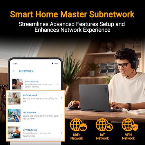 Image of ASUS TUF-BE9400 - Wi-Fi 7 Gaming Router - Dual Band, 4K-QAM, 2.5Gbps Port, Mobile Game Mode, Support Mesh WiFi, Gear Accelerator, Adaptive QoS, Port Forwarding, Mobile Tethering