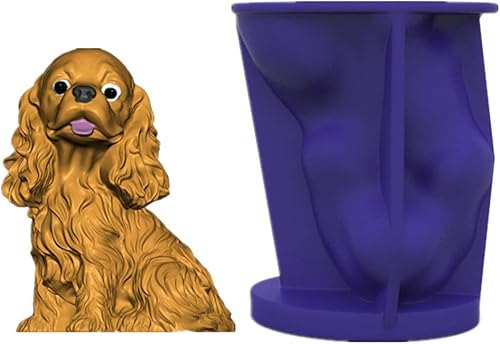 Moldes de velas para perros 3D, moldes de jabón, pug, peluche, perro, fondant, chocolate, pastel, moldes para hornear, fondant, moldes para tartas,