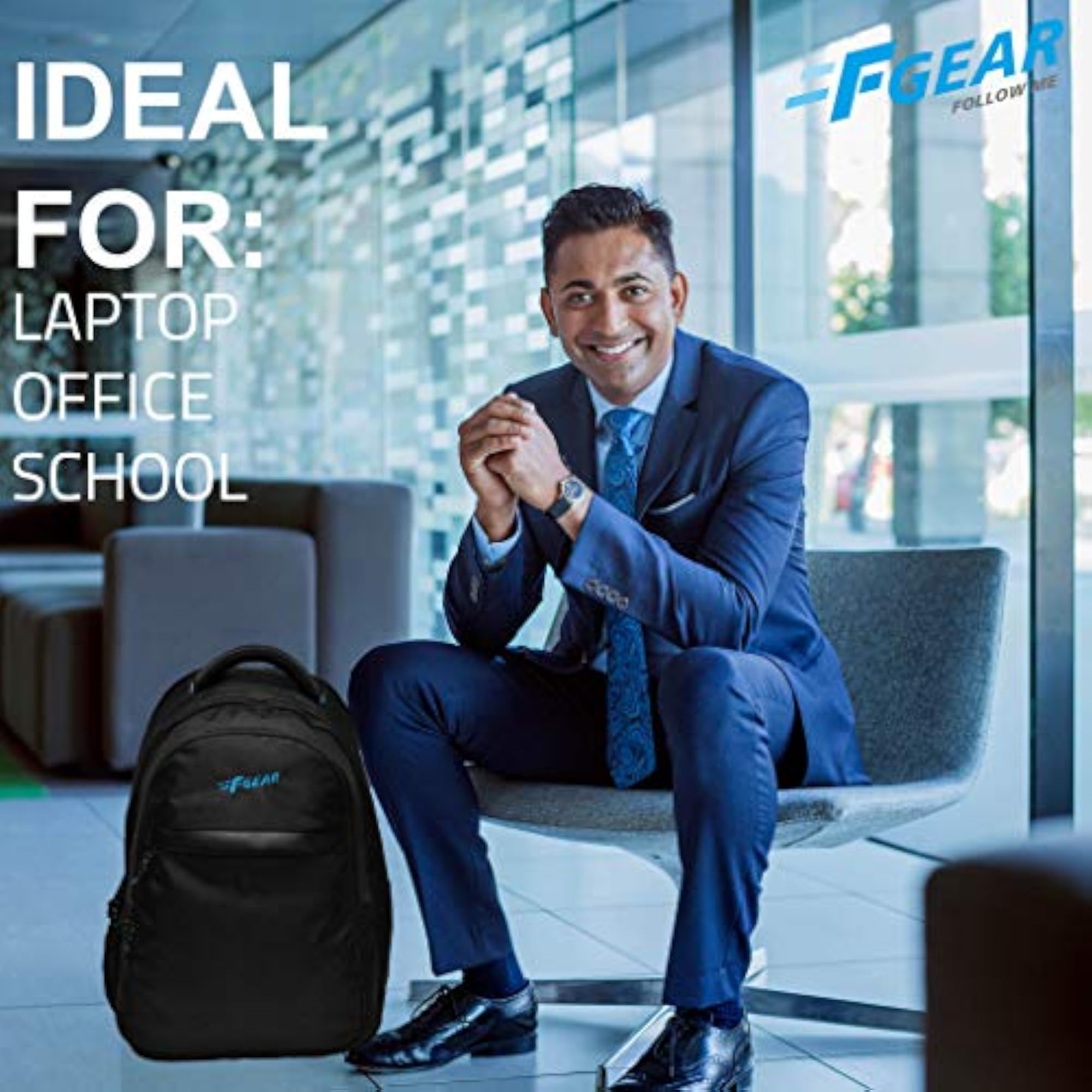 Bluechip Black 30L Laptop Backpack, Modern Design