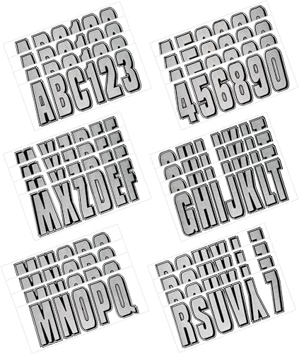 Hardline Products USA Series 320 Boat Registration Numbers Kit - 3 Inch Silver/Black Marine Vinyl Decals - USCG Compliant Lettering for Hull, PWC & Jet Ski - Fuel & Fade Resistant - Thumbnail 3