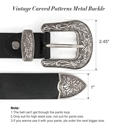 Xzqtive Women Leather Belt Ladies Vintage Western Belt Retro Cowgirl Leather Belt Black Waist Belt For Pants Jeans Dresses #TOP4