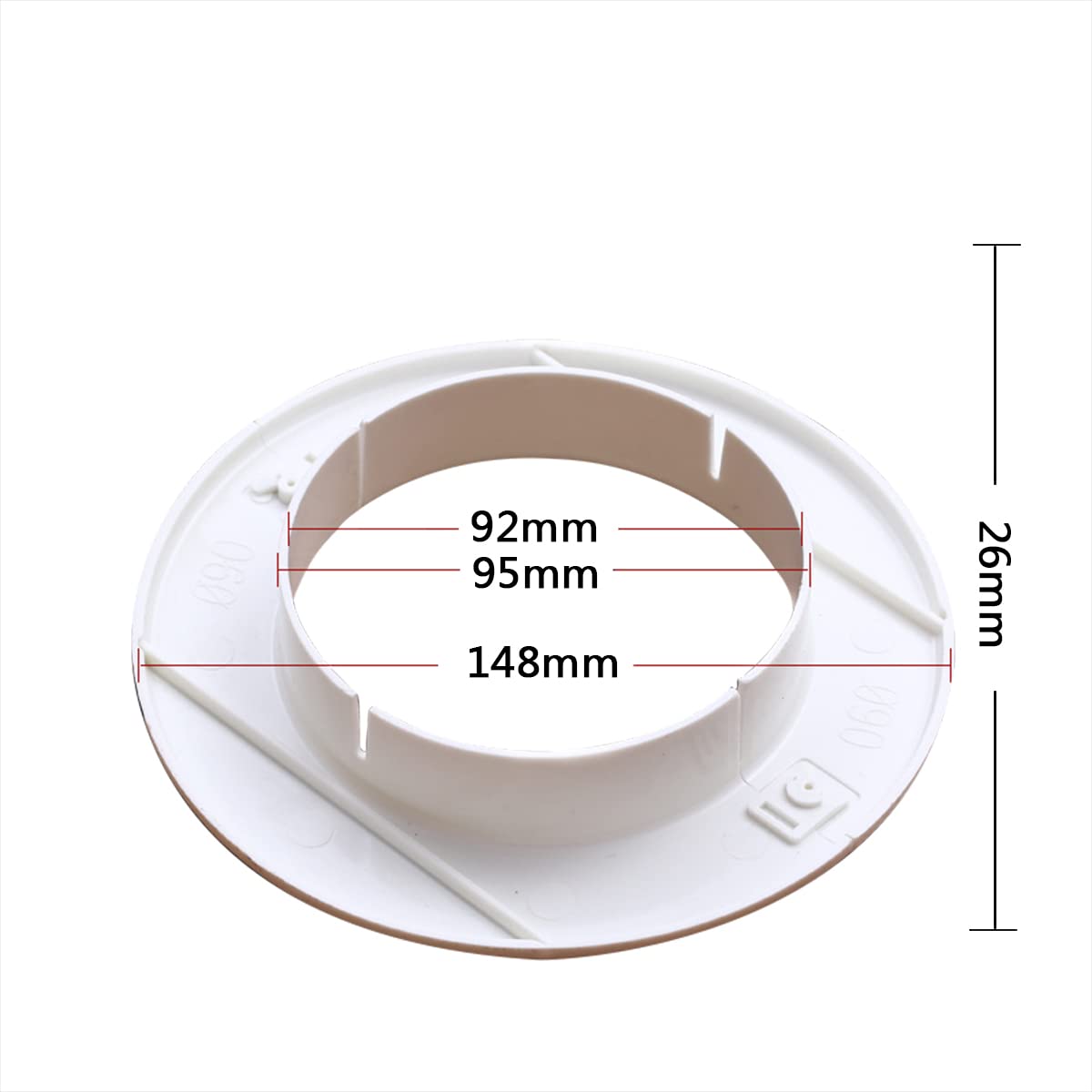 Unifizz ABS Pipe Collar, 95x26mm Snap-in Valve Tall Hole Cover Tap, White, 2PCS, 95mmx26mm - Image 2