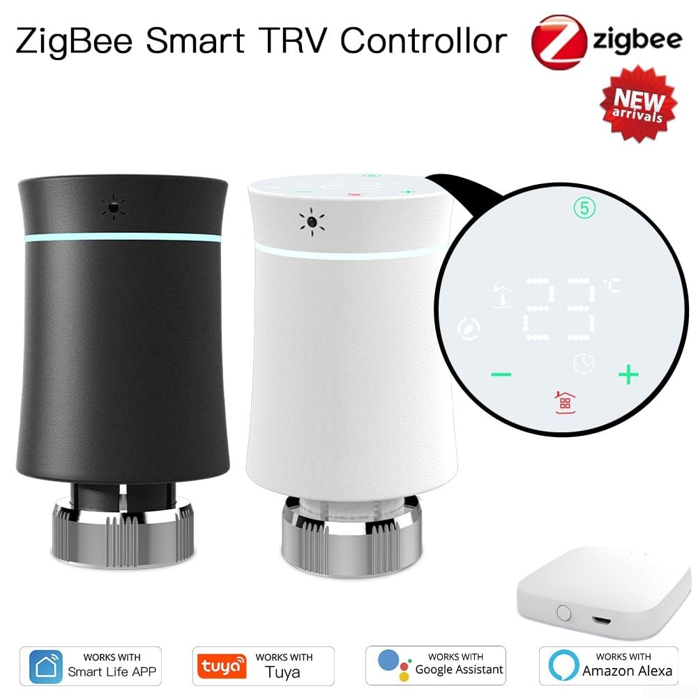 voor Thermostaat, voor Zigbee-thermostaat voor TUYA slimme radiatorthermostaatklep, programmeerbaar weekplan, capacitieve aanraakknoppen, 85 x 52 mm (grijs voor Thermostaat, voor Zigbee-thermostaat voor TUYA slimme radiatorthermostaatklep, programmeerbaar weekplan, capacitieve aanraakknoppen, 85 x 52 mm (grijs