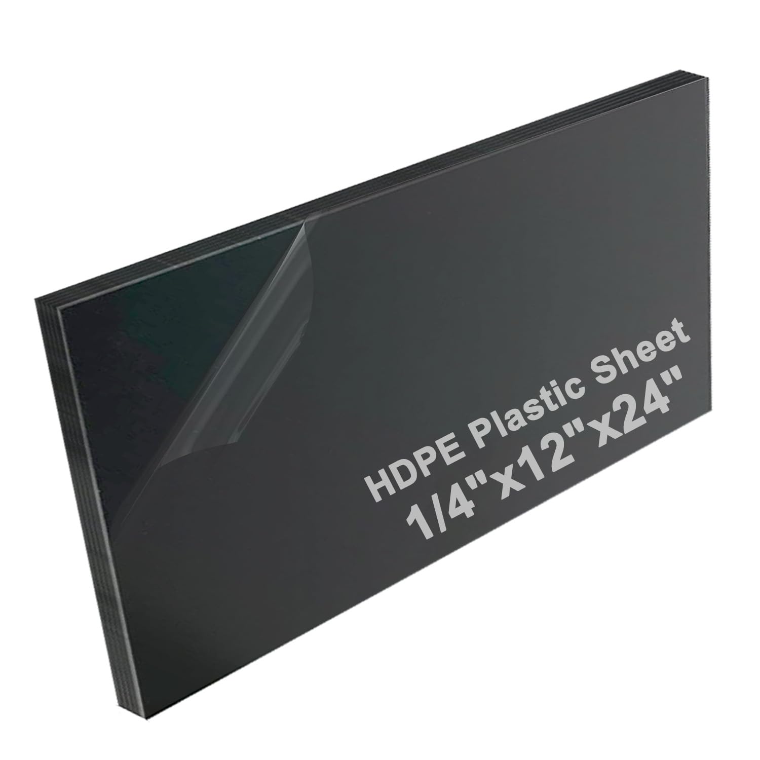 High-Density Polyethylene (HDPE) Plastic Sheet 1/4" Thick 12" X 24"- Black HDPE Sheet,for Machining, Home Improvements, DIY Projects, Engineering,
