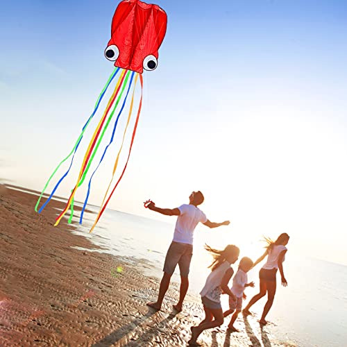 Hengda Kite-Pack 2 Colors Beautiful Large Easy Flyer Kite for Kids-Software Octopus-It's Big! 31 Inches Wide with Long Tail 157 Inches Long-Perfect for Beach or Park by Hengda kite - Thumbnail 5