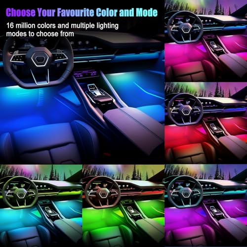 Honalia HO-INCL-CTL4 Smart Car Interior Light With App Control Rgb Car Interior Led Light Bar Music Sync Colour Changing thumb #2