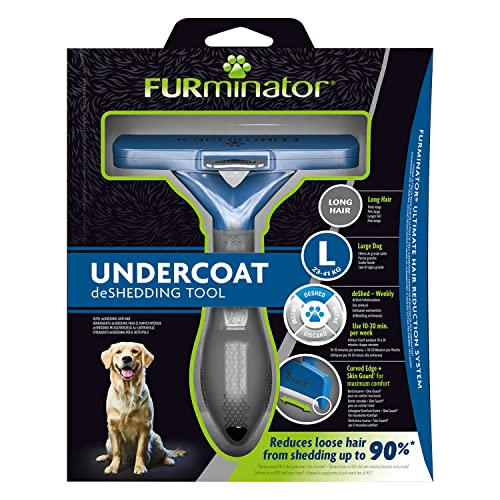 FURminator Ferramenta de remoção de pelos para cães grandes e longos de 23 a 41 kg, preto