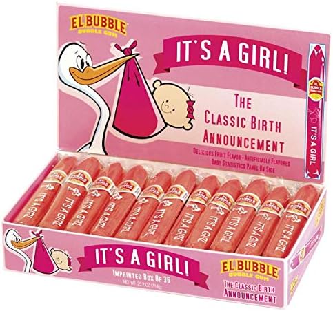 Dubble Bubble It's A Girl Bubble Gum Cigars (Pack of 36)