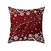 EHOMERY Housse Coussin 1 Place Housse Orientale Vignes De Flocons De Neige Lin Housses De Coussin Housse Coussin Lit Taie d'oreiller Rectangulaire Décoration Vin Rouge Blanc 18X18 inches