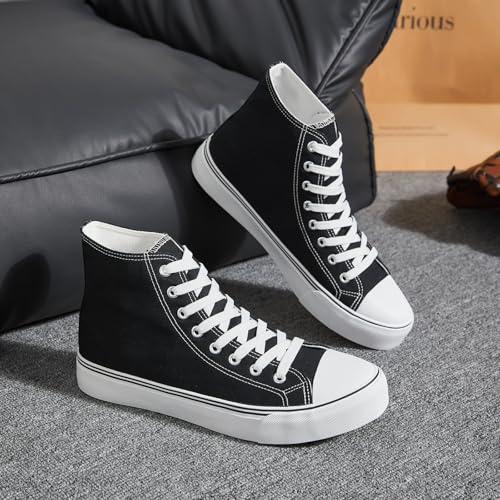 yageyan Men’s High Top Canvas Sneakers Fashion Lace up Walking Shoes Casual Classic4