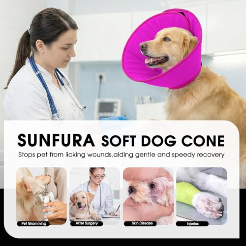 Image of Dog Cones for Medium Dogs, Soft Cone for Dogs to Stop Licking