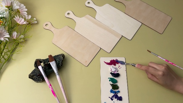 36 Piezas Mini Tablas de Cortar de Madera con Mango miniatura 7