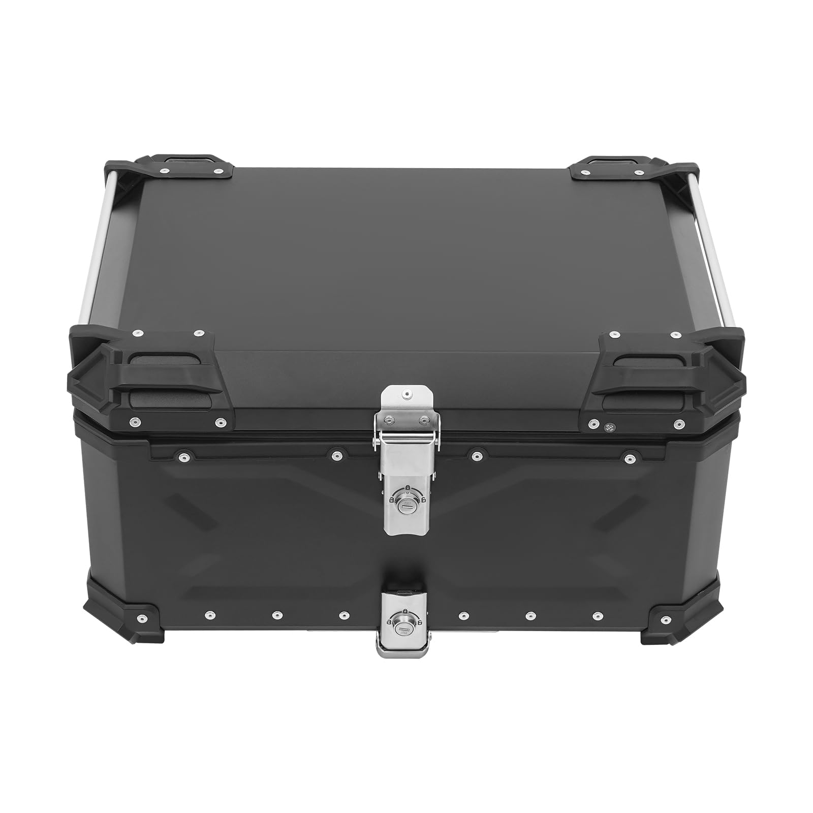 Topcase - Maleta para moto, 65 L, aleación de aluminio, resistente al agua, antirrobo, universal, con cerradura de seguridad para casco, impermeable