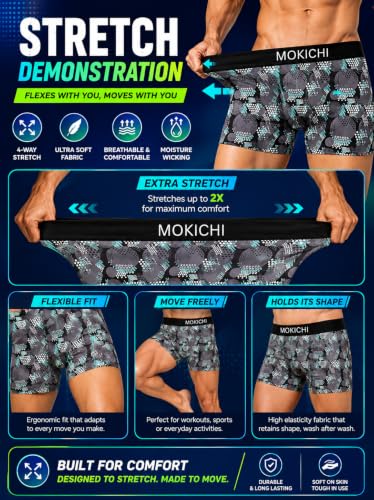 Image of Men's Printed Trunks, Pack of 2 | Abstract Geometric Design | Stretchable Elastic Waistband | Comfortable Regular Fit Underwear