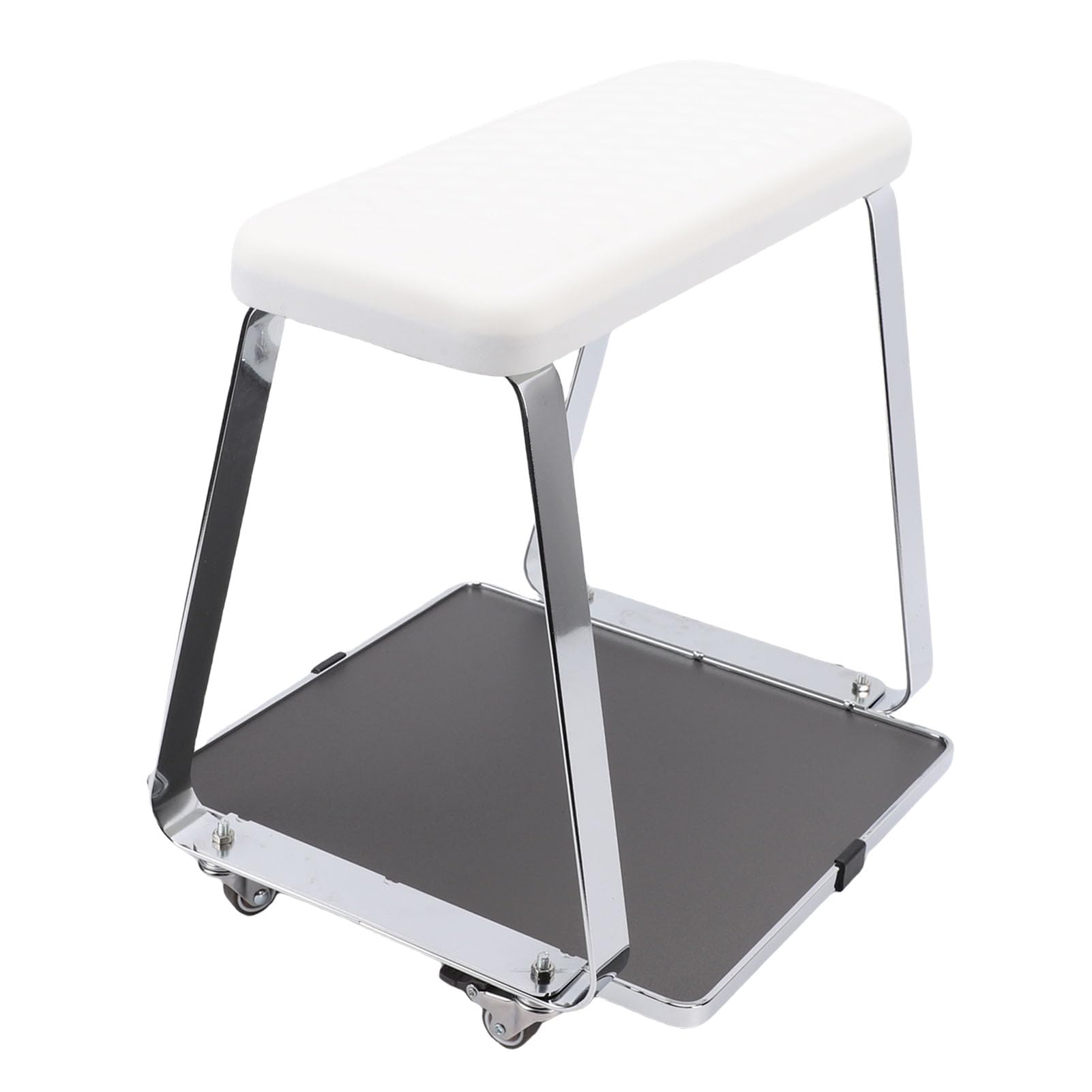 Generic Fußbadewagen, Beweglicher Pediküre-Wagen mit Memory-Schaum-Kissen für Schönheitssalon, Zuhause, Badezimmer, Edelstahl