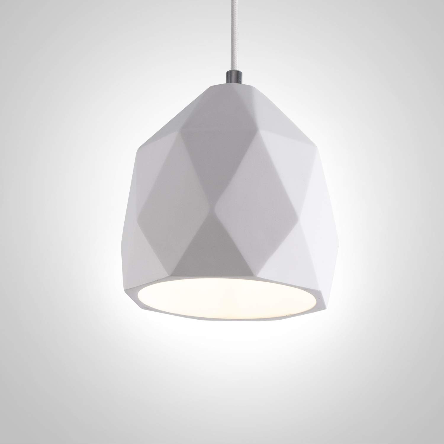 Paco Home Pendelleuchte, E27, Lampe Für Wohnzimmer Esszimmer Küche, Höhenverstellbar, Farbe: Gips-Weiß, Leuchtmittel: ohne Leuchtmittel