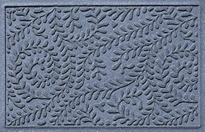 Bungalow Flooring Waterhog Door Mat, 2' x 3' Made in USA, Durable and Decorative Floor Covering, Skid Resistant, Indoor/Outdoor, Water-Trapping, Boxwood Collection, Bluestone