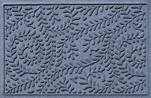 Bungalow Flooring Waterhog Door Mat, 2' x 3' Made in USA, Durable and Decorative Floor Covering, Skid Resistant, Indoor/Outdoor, Water-Trapping, Boxwood Collection, Bluestone